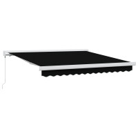 Produktbild för Utdragbar markis Svart 300 x 250 cm Canvas och Aluminium