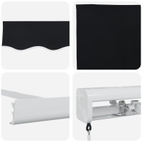 Produktbild för Utdragbar markis Svart 300 x 250 cm Canvas och Aluminium