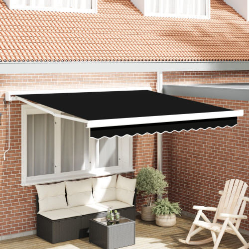 vidaXL Utdragbar markis Svart 300 x 250 x 165 cm Tyg och Metall