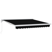 Produktbild för Utdragbar markis Svart 300 x 250 x 165 cm Tyg och Metall