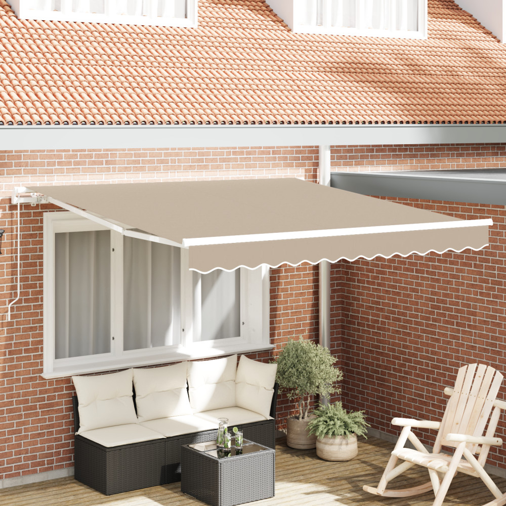 Produktbild för Utdragbar markis Beige 300 x 250 x 165 cm