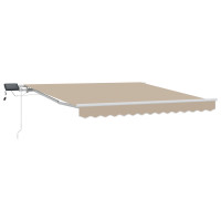 Produktbild för Utdragbar markis Beige 300 x 250 cm Duk och Aluminium
