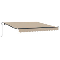 Produktbild för Utdragbar markis Beige 300 x 250 cm Polyester och aluminium
