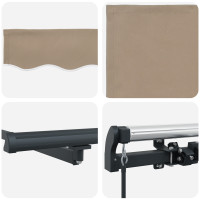 Produktbild för Utdragbar markis Beige 300 x 250 cm Polyester och aluminium