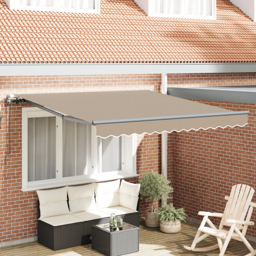vidaXL Utdragbar markis Beige 300 x 250 cm Duk och Aluminium