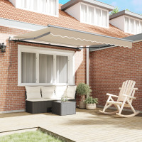Produktbild för Utdragbar markis Beige 300 x 250 cm Duk och Aluminium