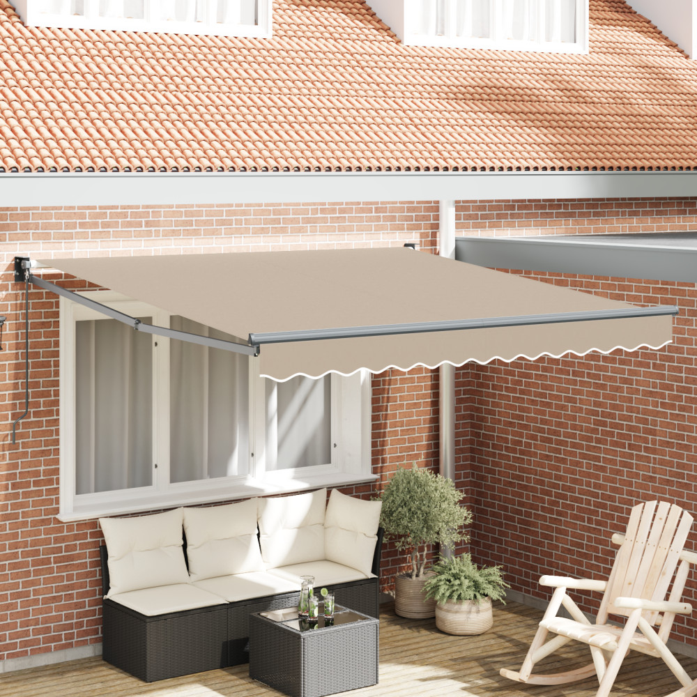 Produktbild för Utdragbar markis Beige 300 x 250 x 165 cm