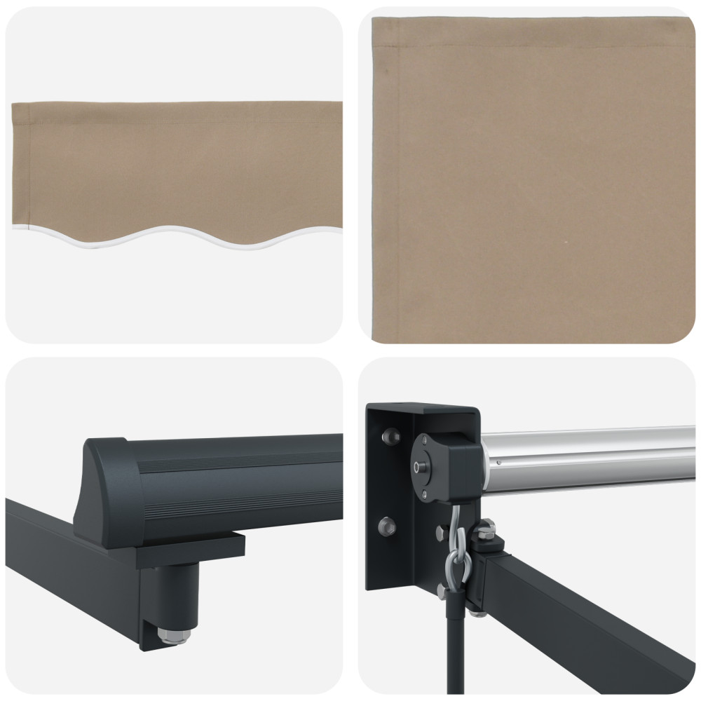 Produktbild för Utdragbar markis Beige 300 x 250 x 165 cm