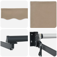 Produktbild för Markis Beige 300 x 250 x 165 cm Polyester och metall