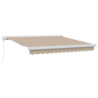 Produktbild för Utdragbar markis Beige 300 x 250 cm Canvas och Aluminium
