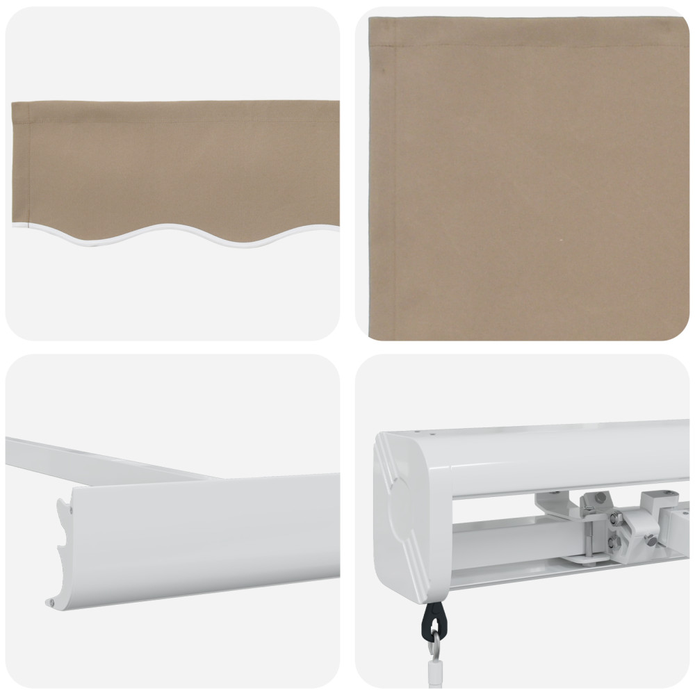 Produktbild för Utdragbar markis Beige 300 x 250 cm Canvas och Aluminium