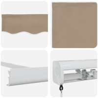 Produktbild för Utdragbar markis Beige 300 x 250 cm Canvas och Aluminium