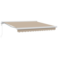 Produktbild för Utdragbar markis Beige 300 x 250 x 165 cm Tyg och Metall