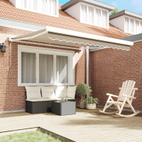 Produktbild för Utdragbar markis Beige 300 x 250 x 165 cm Tyg och Metall