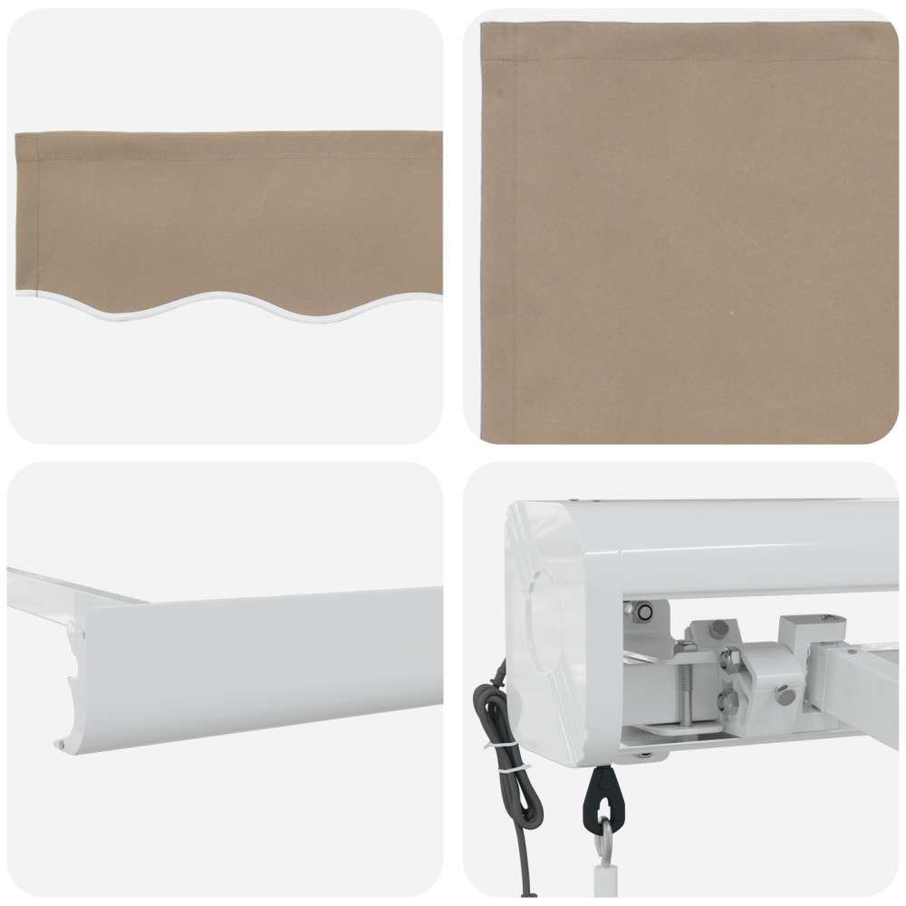 Produktbild för Utdragbar markis Beige 300 x 250 x 165 cm Tyg och Metall