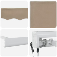 Produktbild för Utdragbar markis Beige 300 x 250 x 165 cm Tyg och Metall