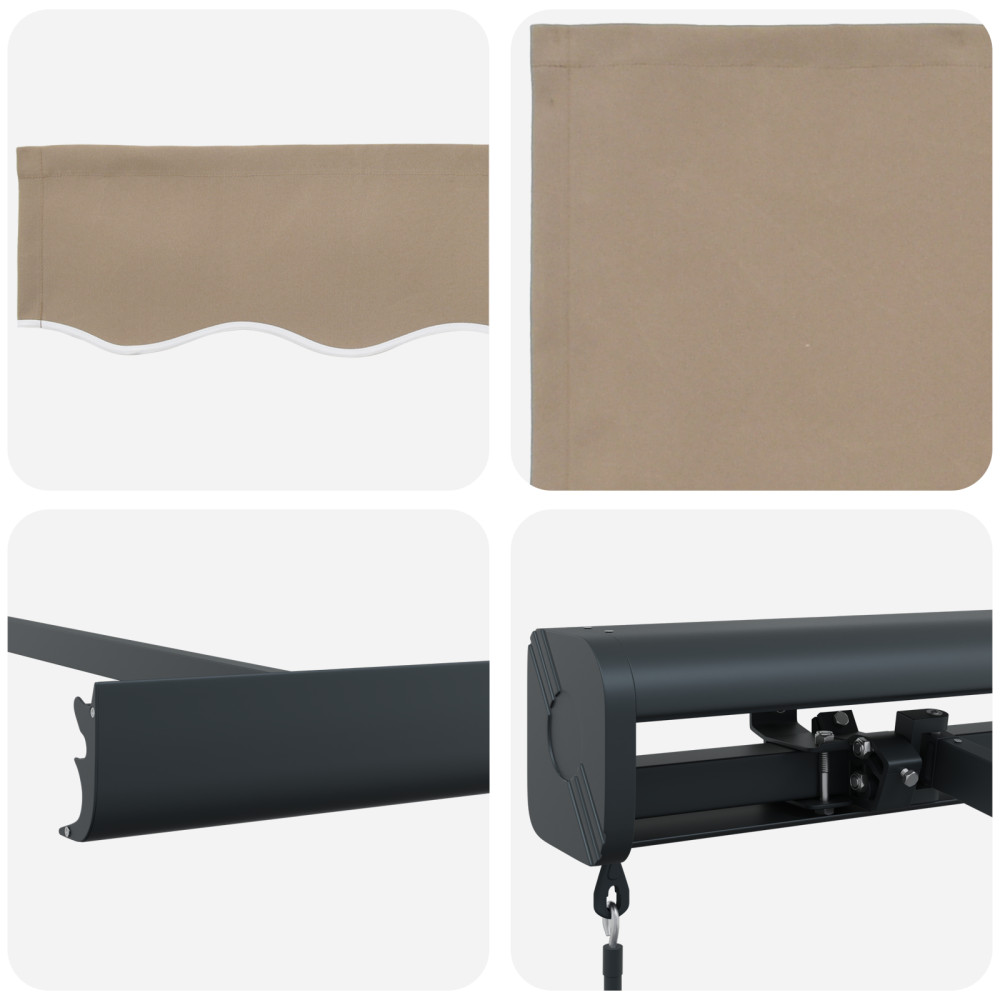 Produktbild för Utdragbar markis Beige 300 x 250 cm Canvas och Aluminium