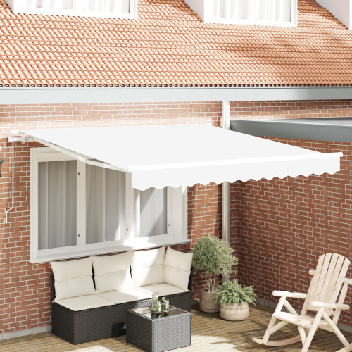 vidaXL Utdragbar markis Vit 300 x 250 x 165 cm Polyester och aluminium