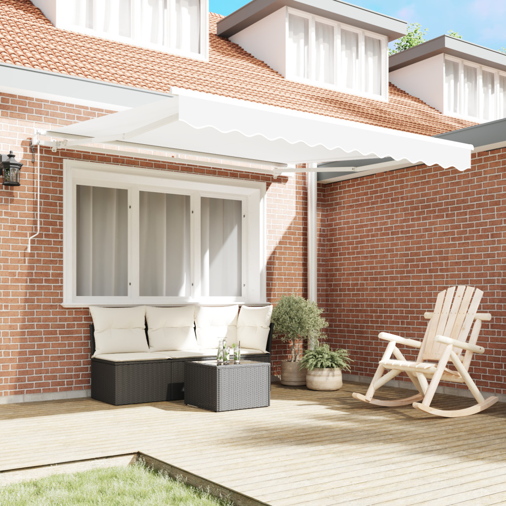 Produktbild för Utdragbar markis Vit 300 x 250 cm Duk och Aluminium