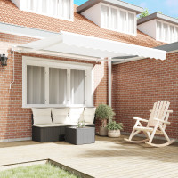 Produktbild för Utdragbar markis Vit 300 x 250 cm Duk och Aluminium