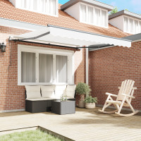 Produktbild för Utdragbar markis Vit 300 x 250 cm Duk och Aluminium