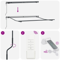 Produktbild för Utdragbar markis Vit 300 x 250 cm Duk och Aluminium