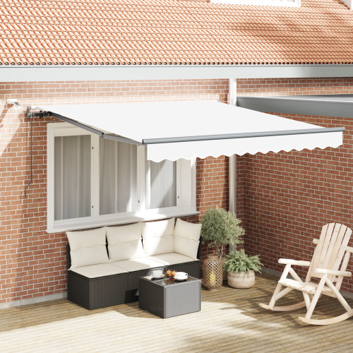 vidaXL Markis tyg Vit 300 x 250 cm Polyester
