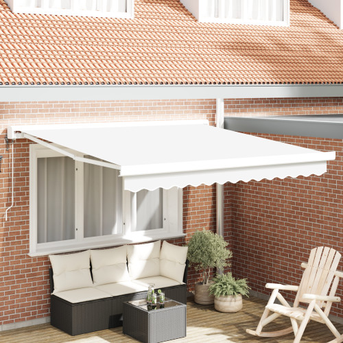 vidaXL Utdragbar markis Vit 300 x 250 x 165 cm Tyg och Metall