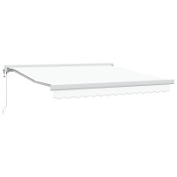 Produktbild för Utdragbar markis Vit 300 x 250 x 165 cm Tyg och Metall
