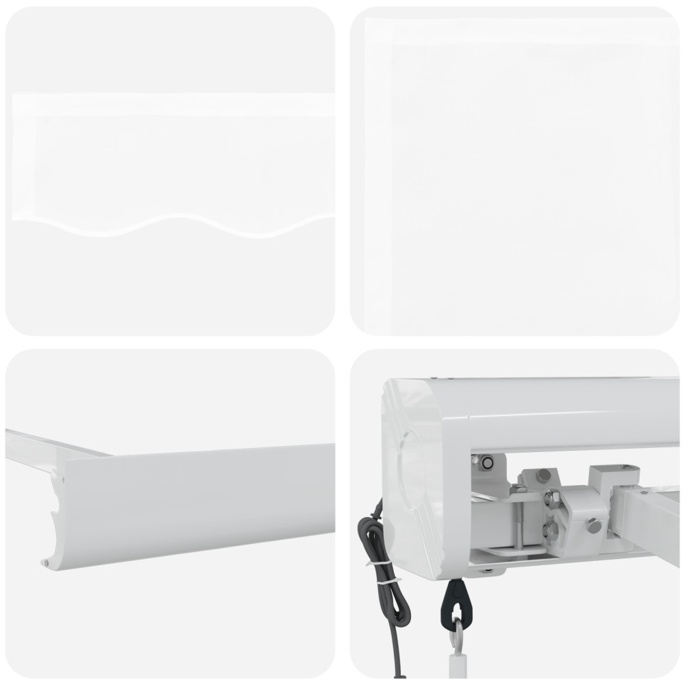 Produktbild för Utdragbar markis Vit 300 x 250 x 165 cm Tyg och Metall
