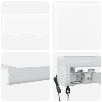 Produktbild för Utdragbar markis Vit 300 x 250 x 165 cm Tyg och Metall