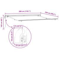 Produktbild för Utdragbar markis Ljusgrå 300 x 250 cm Duk och Aluminium