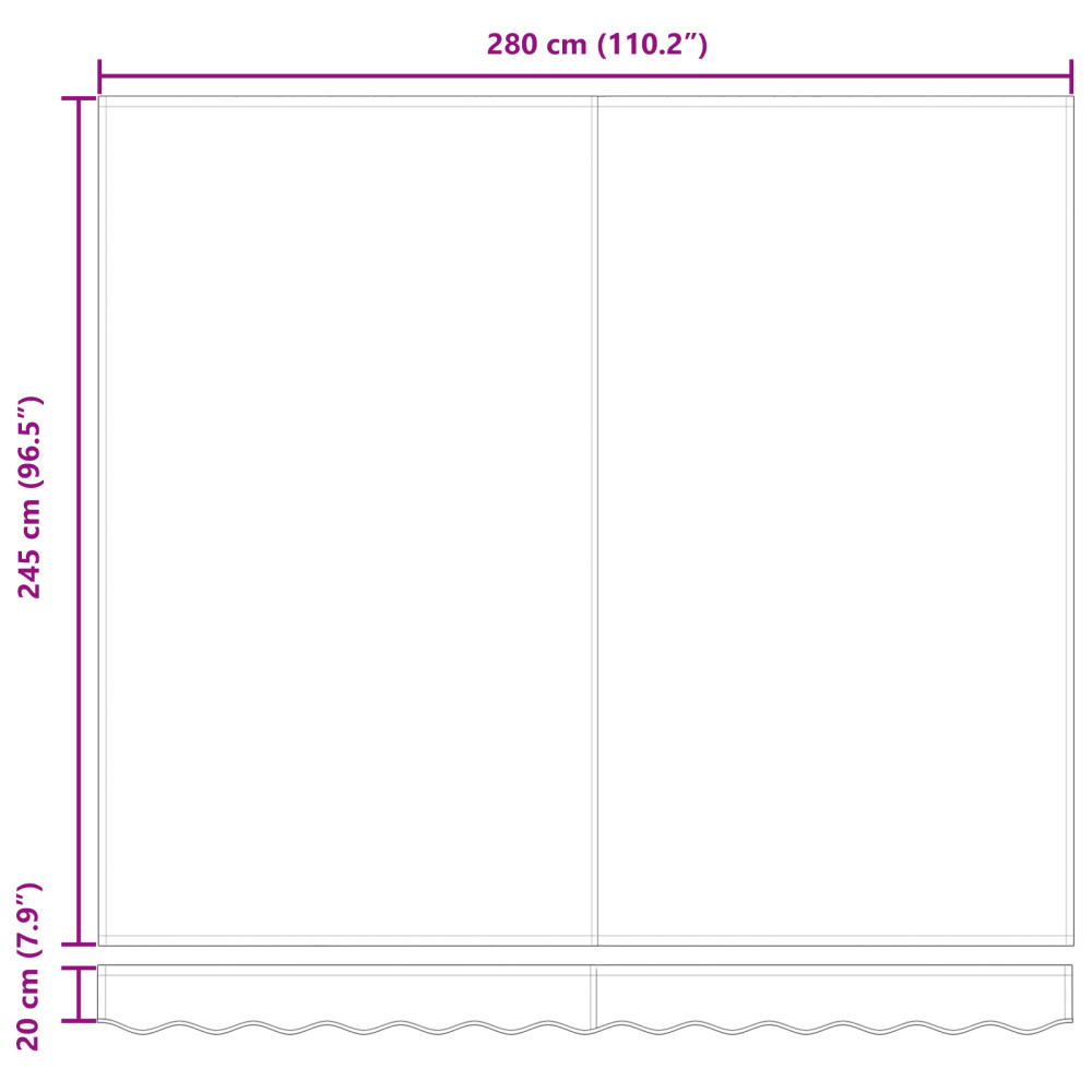 Produktbild för Utdragbar markis Ljusgrå 300 x 250 x 165 cm