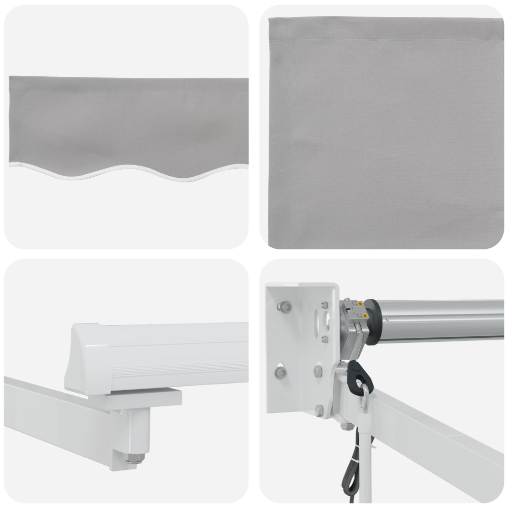 Produktbild för Markis Ljusgrå 300 x 250 x 165 cm Polyester och metall
