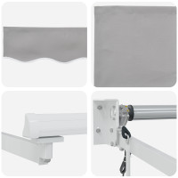 Produktbild för Markis Ljusgrå 300 x 250 x 165 cm Polyester och metall