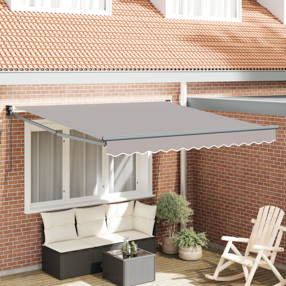 Produktbild för Utdragbar markis Ljusgrå 300 x 250 x 165 cm