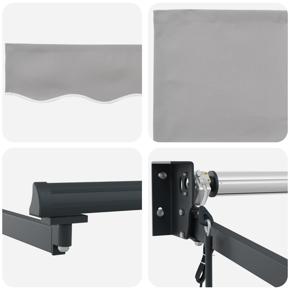 Produktbild för Markis Ljusgrå 300 x 250 x 165 cm Polyester och metall