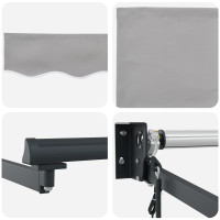Produktbild för Markis Ljusgrå 300 x 250 x 165 cm Polyester och metall
