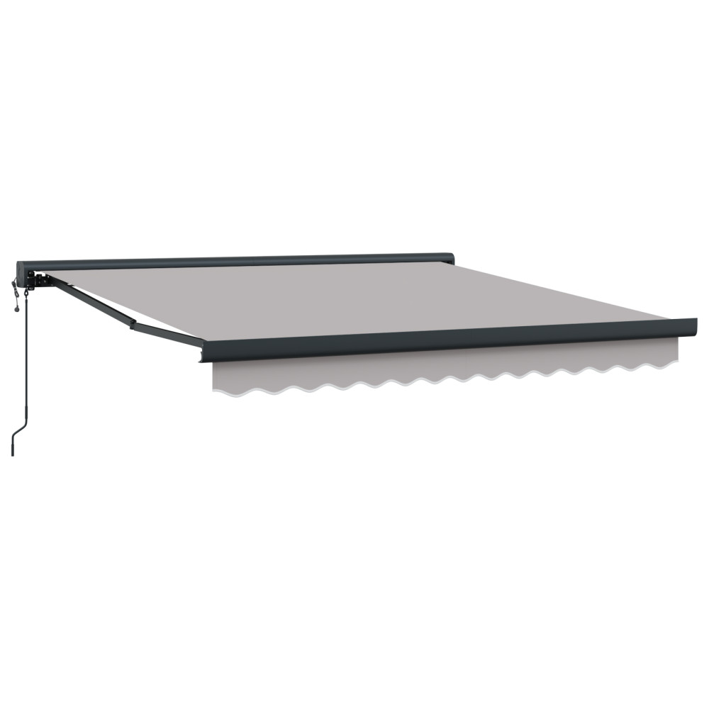 Produktbild för Utdragbar markis Ljusgrå 300 x 250 x 165 cm Tyg och Metall
