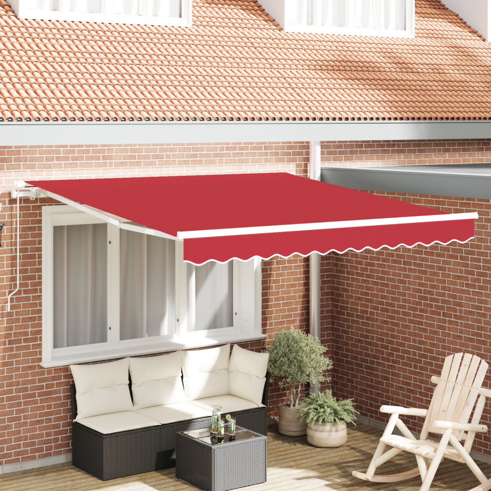 Produktbild för Utdragbar markis Röd 300 x 250 x 165 cm Polyester och aluminium