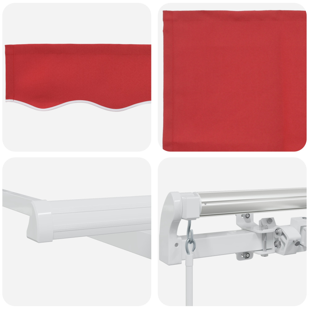 Produktbild för Utdragbar markis Röd 300 x 250 x 165 cm Polyester och aluminium