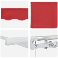 Produktbild för Utdragbar markis Röd 300 x 250 x 165 cm Polyester och aluminium