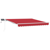Produktbild för Utdragbar markis Röd 300 x 250 cm Duk och Aluminium