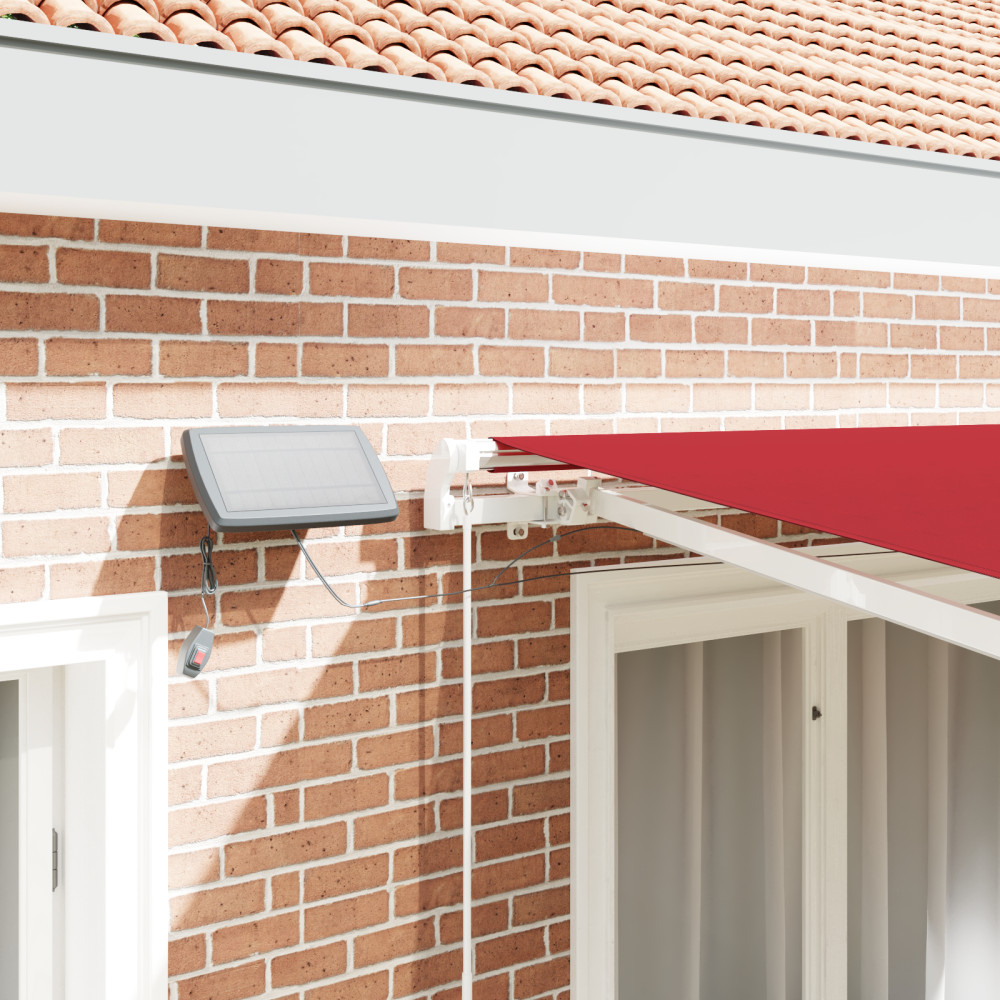 Produktbild för Utdragbar markis Röd 300 x 250 cm Duk och Aluminium