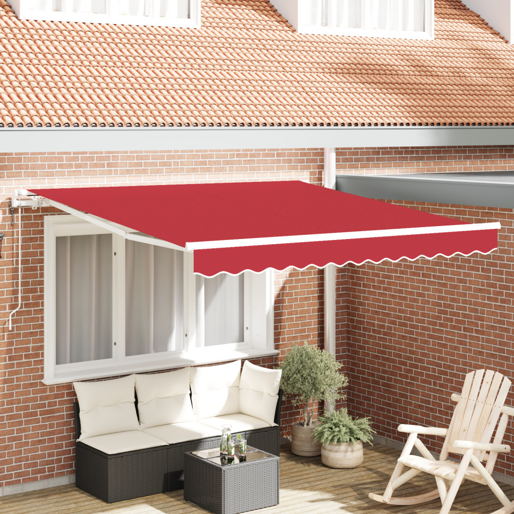 Produktbild för Utdragbar markis Röd 300 x 250 cm Duk och Aluminium