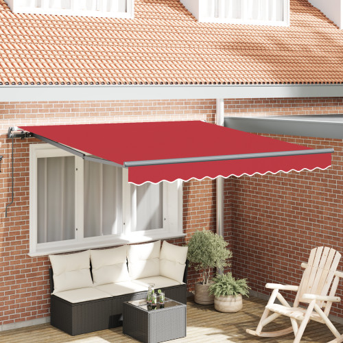 vidaXL Utdragbar markis Röd 300 x 250 cm Polyester och aluminium