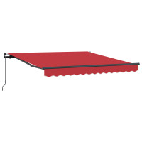 Produktbild för Utdragbar markis Röd 300 x 250 cm Polyester och aluminium