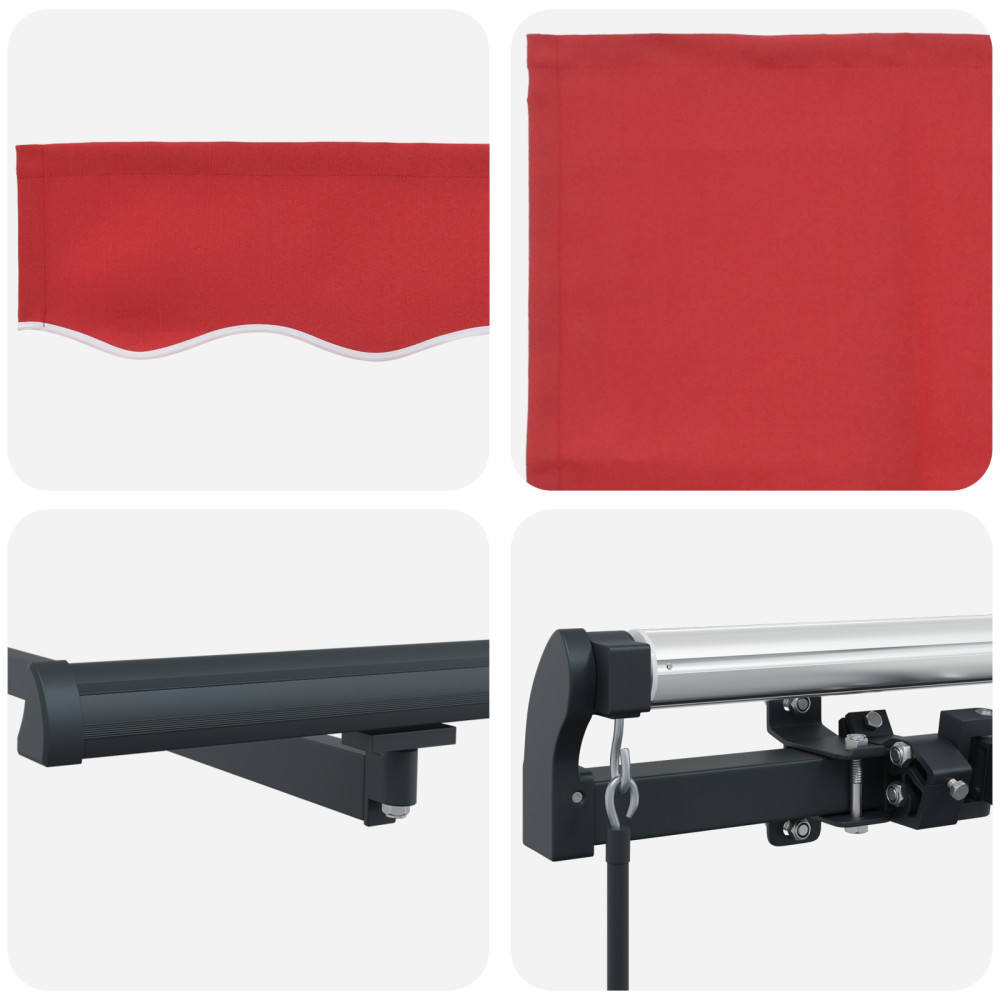 Produktbild för Utdragbar markis Röd 300 x 250 cm Polyester och aluminium