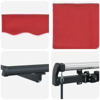 Produktbild för Utdragbar markis Röd 300 x 250 cm Polyester och aluminium