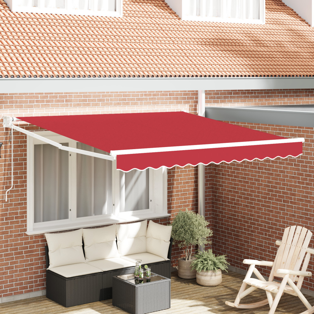 Produktbild för Markis Röd 300 x 250 x 165 cm Polyester och metall